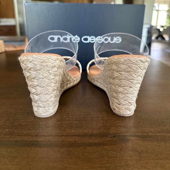 André Assous Anfisa Espadrille Clear Wedge Raffia Sandals Shoes Size 7 / 8 NEW - Picture 6 of 8